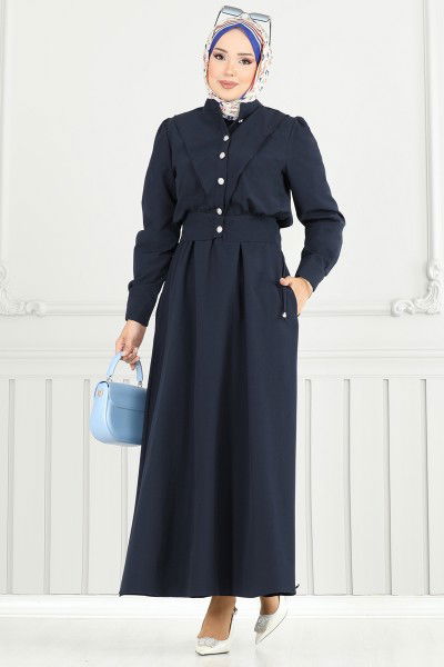 K.T.R. - Düğme Detaylı Elbise Takım 3056KTR750-MS Laci