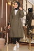 Düğme Detaylı Trençkot Haki MİH19147 - Thumbnail