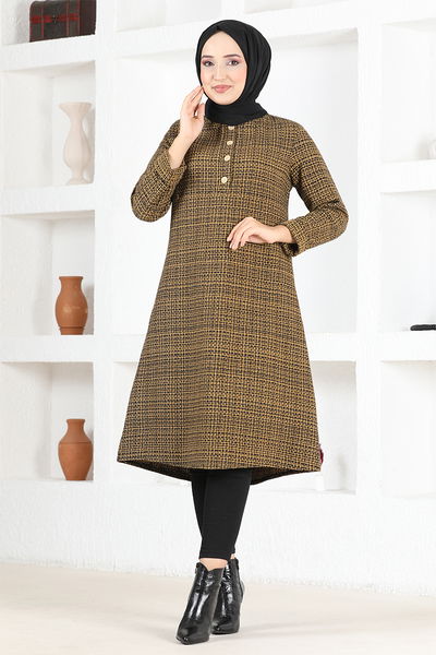 MSL - Düğmeli Tunik MSL1168 Hardal
