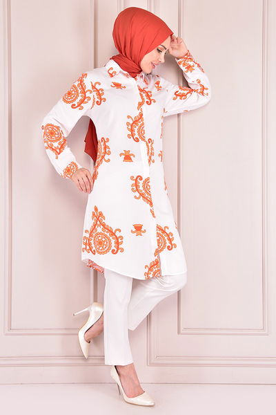 PLV - Düğmeli Tunik Turuncu PLV5560