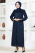 Écailleuse Robe de soirée Bleu marine AMM12020 - Thumbnail