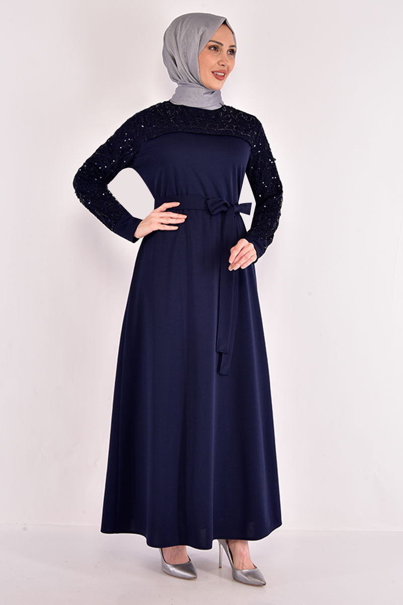 Ecailleuse Robe de soiree Bleu marine