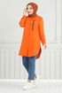 Écriture Imprimé Tunique 404ÉVO1065-M Orange - Thumbnail