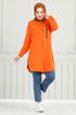Écriture Imprimé Tunique 404ÉVO1065-M Orange - Thumbnail