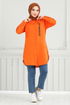 Écriture Imprimé Tunique 404ÉVO1065-M Orange - Thumbnail