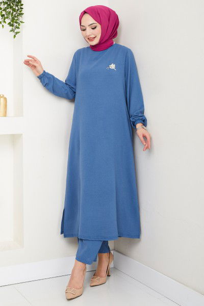 MRV P.L. - التطريز مفصل ايروبين الفريق 9143 بل 940 م النيلي