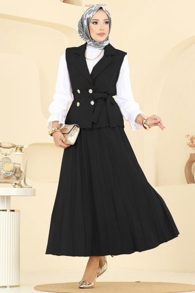 M.P. - Eteği Piliseli Üçlü Takım 6450MP806-MS Siyah