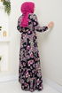 Ethnique Motif Hijab Robe Numéro de pièce 823OZR1047-M Laci - Thumbnail