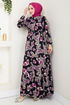 Ethnique Motif Hijab Robe Numéro de pièce 823OZR1047-M Laci - Thumbnail