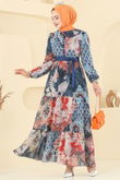 A.L. - Etnik Desen Şifon Elbise 5297AL357-MS Laci