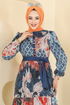 Etnik Desen Şifon Elbise 5297AL357-MS Laci - Thumbnail