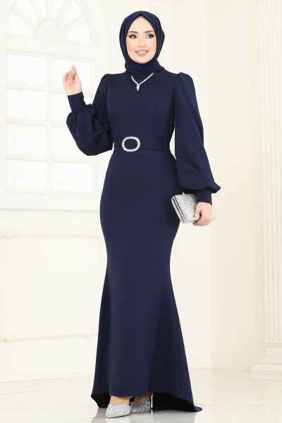 A.L.G. - Evening Dress 0402ALG474-MS Navy Blue