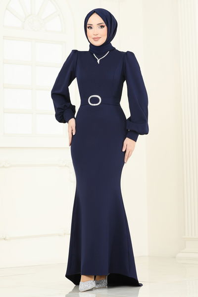 A.L.G. - Evening Dress 0402ALG474-MS Navy Blue - 370887