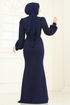 Evening Dress 0402ALG474-MS Navy Blue - Thumbnail