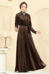 Evening Dress 2048MEY846-MS Brown - Thumbnail