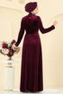 Evening Dress 2048MEY846-MS Burgundy - Thumbnail