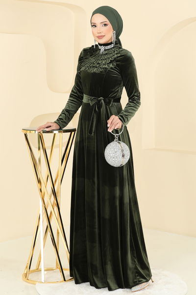 M.E.Y. - Evening Dress 2048MEY846-MS Khaki - 405965