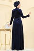 Evening Dress 2048MEY846-MS Navy Blue - Thumbnail