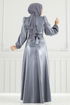 Evening Dress 2330ANT904-M Gray - Thumbnail