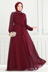 Evening Dress 2420ANT466-MS Burgundy - Thumbnail