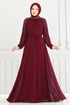 Evening Dress 2420ANT466-MS Burgundy - Thumbnail