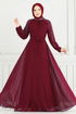 Evening Dress 2420ANT466-MS Burgundy - Thumbnail