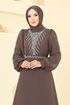 Evening Dress 2425ANT904-M Brown - Thumbnail