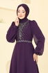 Evening Dress 2425ANT904-M Damson - Thumbnail