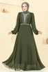Evening Dress 2425ANT904-M Khaki - Thumbnail