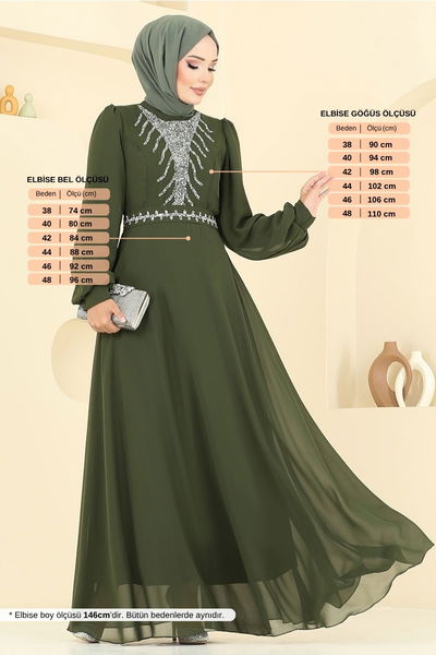 MRV A.N.T. - فستان سهرة اخضر عفني 2425ANT904-M - 383037