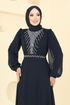 Evening Dress 2425ANT904-M Navy Blue - Thumbnail
