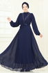 Evening Dress 2427ANT466-MS Navy Blue - Thumbnail