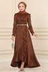 Evening Dress 2497ASMK1074-MS Brown - Thumbnail