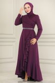 A.S.M.K. - Evening Dress 2497ASMK1074-MS Dark Damson