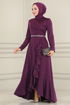 Evening Dress 2497ASMK1074-MS Dark Damson - Thumbnail