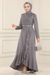 Evening Dress 2497ASMK1074-MS Gray - Thumbnail