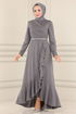 Evening Dress 2497ASMK1074-MS Gray - Thumbnail