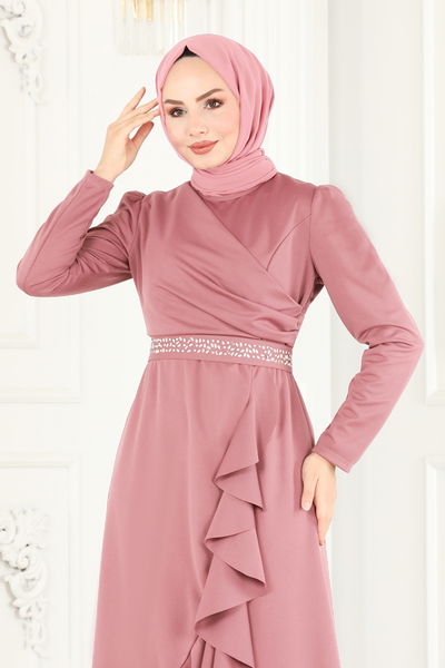 A.S.M.K. - Evening Dress 2497ASMK1074-MS Light Rose Dried - 389800