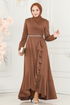 Evening Dress 2497ASMK1074-MS Tan - Thumbnail