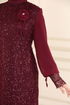 فستان سهرة خمري 2517ELC1143-MS - Thumbnail