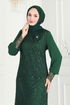 Evening Dress 2517ELC1143-MS Emerald - Thumbnail