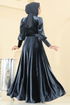 Evening Dress 2586MEY846-MS Anthracite - Thumbnail