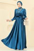 Evening Dress 2586MEY846-MS Petroleum - Thumbnail