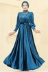 Evening Dress 2586MEY846-MS Petroleum - Thumbnail