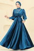 Evening Dress 2586MEY846-MS Petroleum - Thumbnail
