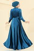 Evening Dress 2586MEY846-MS Petroleum - Thumbnail