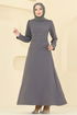 فستان سهرة رمادي غامق 2727SL432-MS - Thumbnail