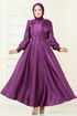 Evening Dress 2745ASMK1074-MS Dark Lilac - Thumbnail