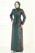 Evening Dress 2808ASMK1074-MS Emerald - Thumbnail