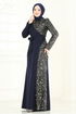 Evening Dress 2808ASMK1074-MS Navy Blue - Thumbnail